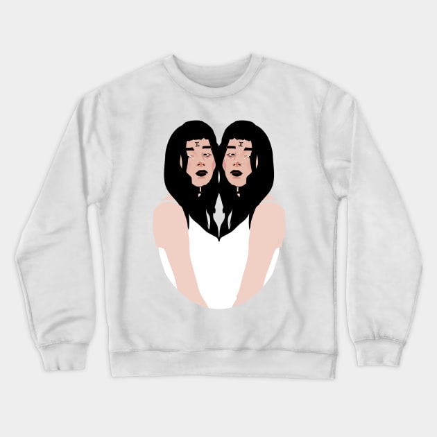 Gemini Twins Love Crewneck Sweatshirt by annamckay